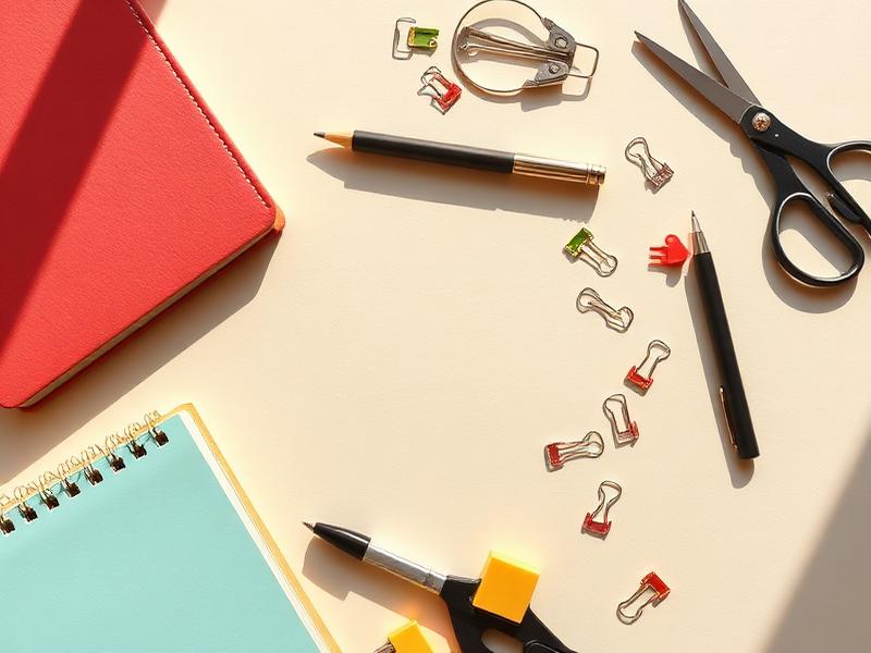 Office supplies neatly arranged
